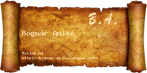 Bognár Anikó névjegykártya