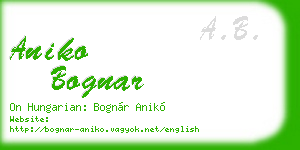 aniko bognar business card