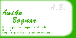 aniko bognar business card